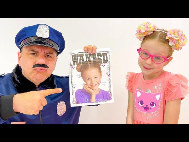 Nastya Pretend Play Funny Police Chase Story and Costume Dress Up Video for Children