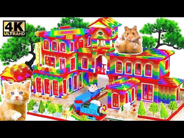 Building Most Creative Miniature Mansion has Swimming Pools and Slide for Hamster From Magnetic Ball