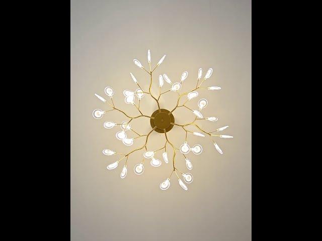 Interior decoration light modern  linear chandelier light sputnik ceiling light with fan