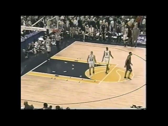 Latrell Sprewell Embraces His Teammates Knowing That Job Is Done (1999 ECF Playoffs Game 5 on NBC)