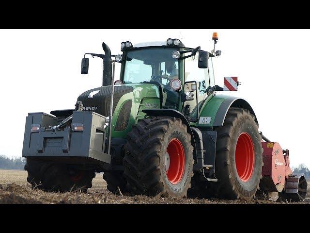 Fendt 936 Vario Working Hard Crushing Stumps w/ AHWI RF1000 Wood Crusher | Danish Agriculture