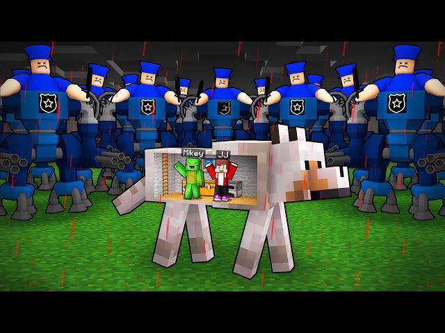Scary Mech Barry Apocalypse vs. Mikey and JJ Doomsday Bunker in DOG in Minecraft (Maizen)