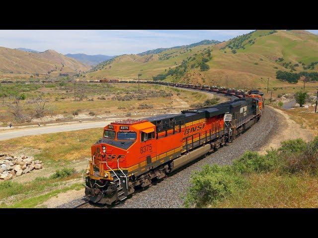 BNSF US Military (Abrams Tanks) Train over Tehachapi