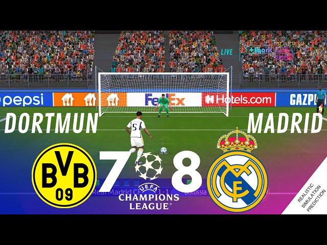 Penalty Shootout | Borussia Dortmund 7-8 Real Madrid | UEFA Champions League | Video Game Simulation