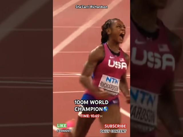 Sha'Carri Richardson MAKES HISTORY‼️| 100M World Title | #record #track #olympics #viral #fyp #short