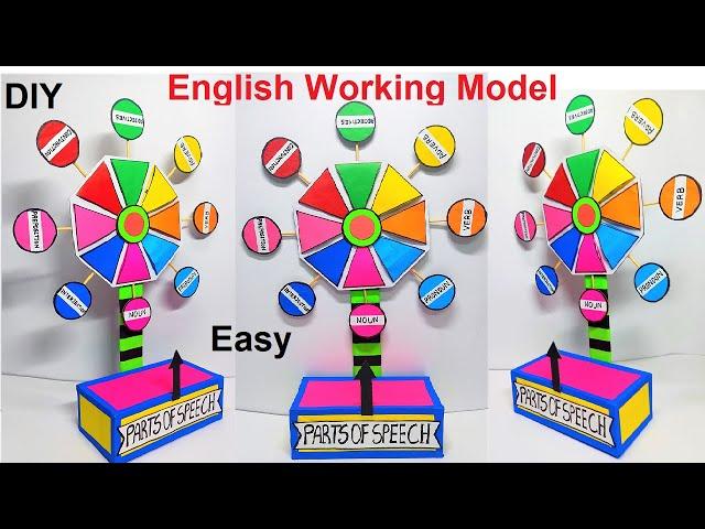 english working model on parts of speech - diy for exhibition in easy and simple steps | howtofunda