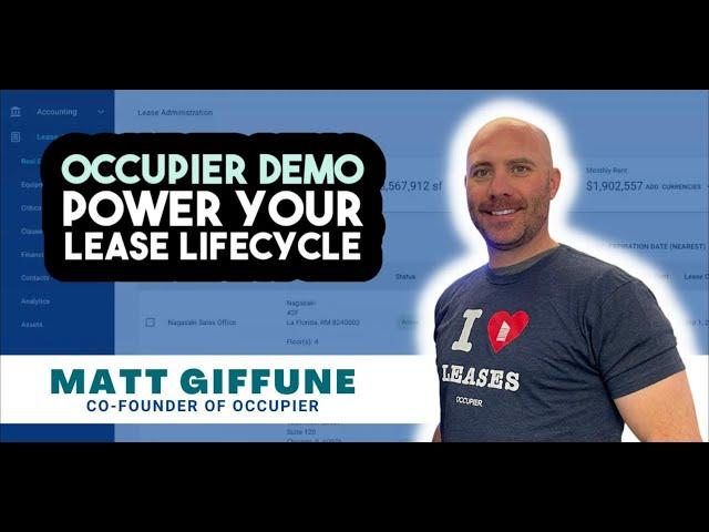 Occupier Demo - Power Your Entire Lease Lifecycle