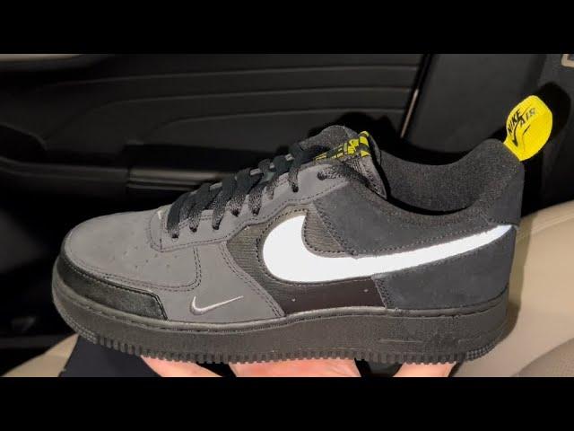 Nike Air Force 1 Low Cut Out Swoosh Black Reflective shoes