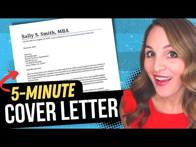 The PERFECT Cover Letter In 5 MINUTES Or Less - BEST Cover Letter Examples & Template!