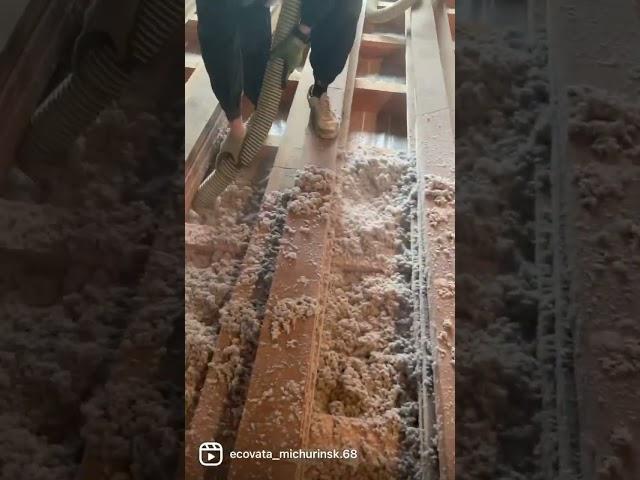 Эковата , тепло-звукоизоляция меж-этажного перекрытия #эковата #эковатамичуринск #дом #мичуринск