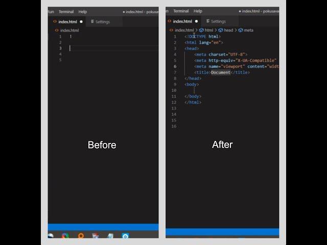 Emmet HTML not working -  ! + ENTER not working - Visual Studio Code