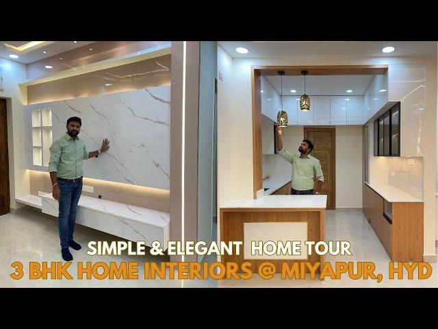 Simple & Elegent 3BHK Home tour @ Miyapur l Best interior designer in Hyderabad l Satyam interiors