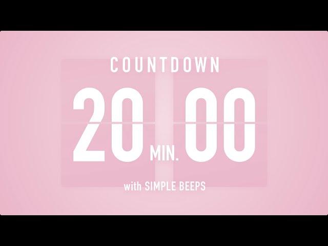 20 Min Countdown Flip Clock Timer / Simple Beeps 