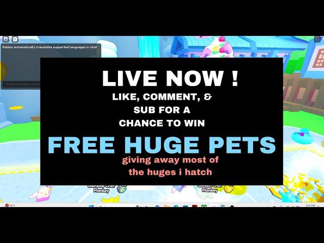 PET SIMULATOR 99 TRADING PLAZA LIVESTREAM !! ( joins on )