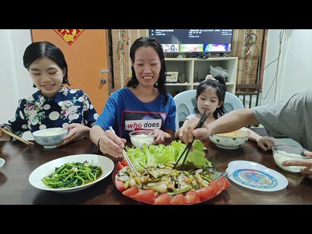 Vlog #bữa cơm gia đình  với món cá hấp  hành gừng, cuộc sống malaysia