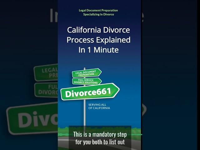 California Divorce Process Explained In 1 Minute | #divorce #divorce661 #californiadivorce