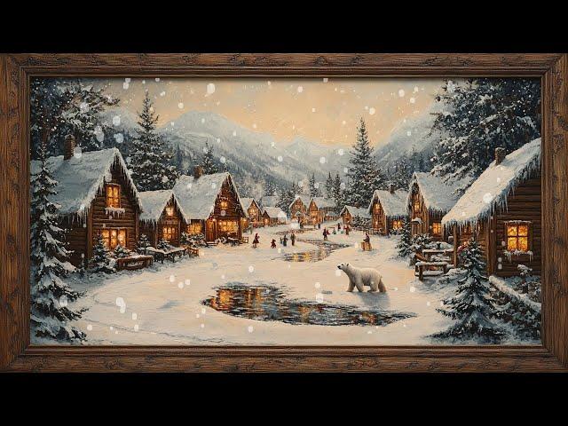 A Full Heart in a Frosted Christmas Village | Oil Painting Gallery | FrameTV | Wall Art