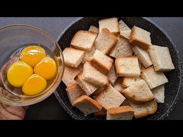 Just Pour Eggs on Bread Result Will be Amazing! Simple Breakfast Recipe/Healthy Cheap & Tasty Snacks