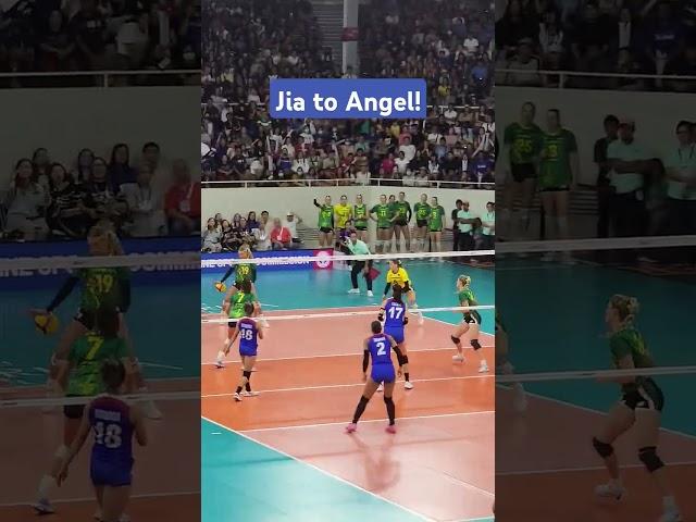 Julia Morado-de Guzman Setting-up Angel Canino for a Succesful Backrow Attack!
