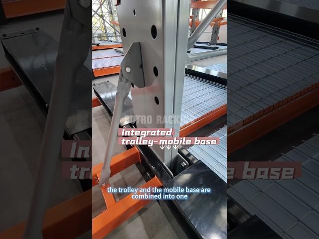 Integrated trolley-mobile base of mobile cantilever racking#rack #warehouse #mobilerackingsystem