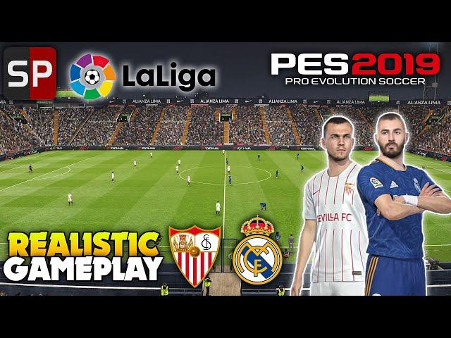 PES 2019 | Smoke Patch V4.2 Realistic Gameplay | La Liga (Sevilla vs Real Madrid) | FHD 60Fps