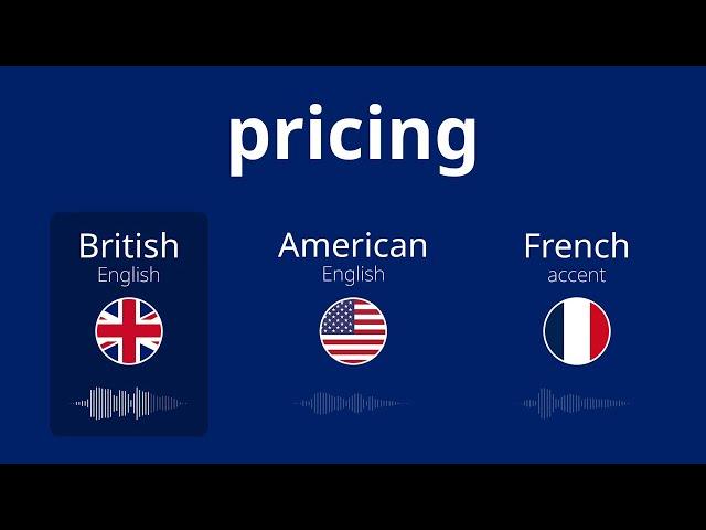 How to say PRICING