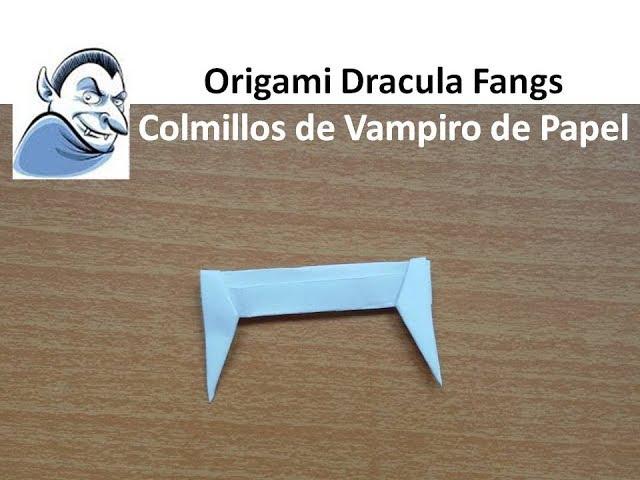 Origami Easy Teeth Fangs, DIY Custome Crafts - Colmillos fáciles de Papel Disfraz Dientes Dracula