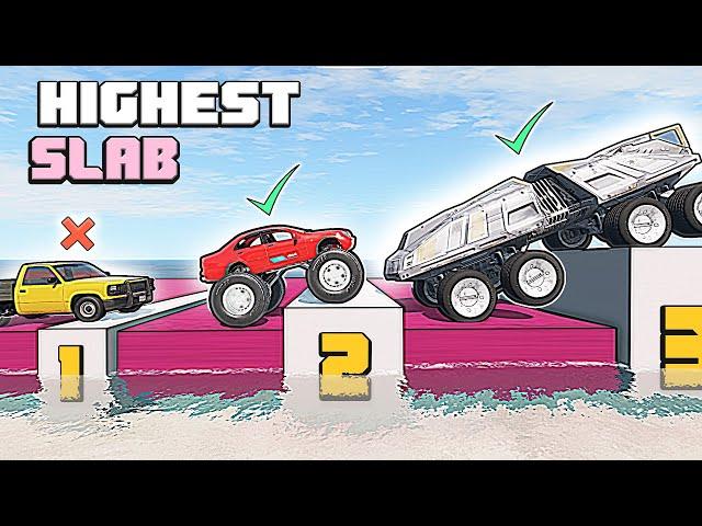 What vehicles will pass the HIGHEST SLAB at speed in BeamNG Drive #2