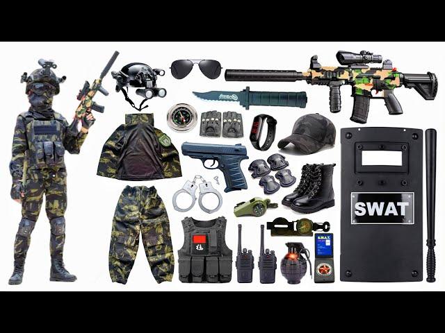 Special Police Weapons Toy set Unboxing-M416 guns, Gas mask, Glock pistol, Dagger