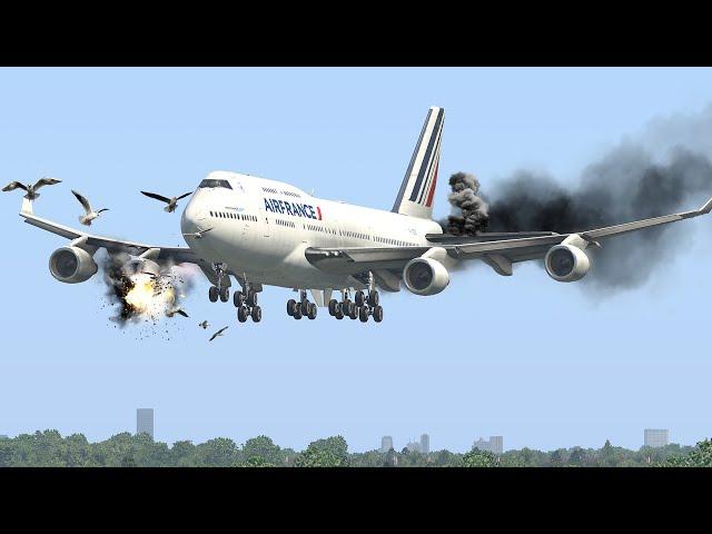 Worst Boeing 747 Bird Strike Emergency Landings| Xplane 11