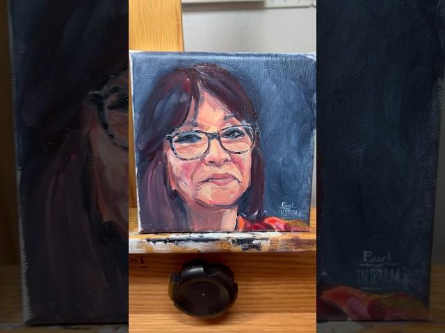 Art lesson with my teacher and my mom as the subject #portraitart #portraitpainting #art #painting