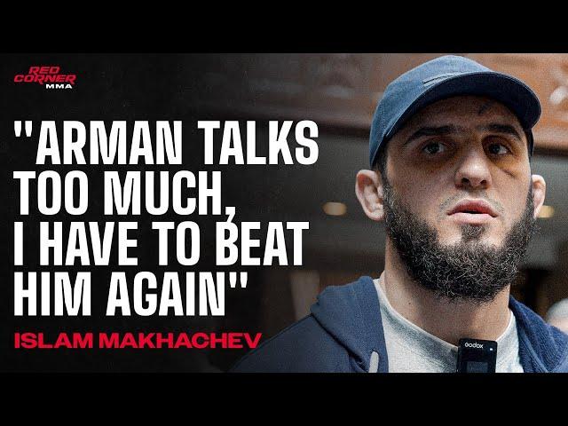 "First time in my career" - Islam Makhachev talks cuts, staph infection and Khabib in his corner