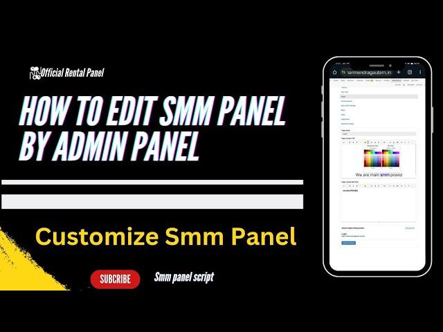 How to Customise Smm Panel Through Admin | Smm Panel Script | Official Rental Panel | Smm Script