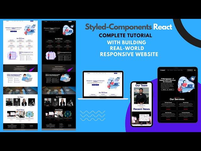 Styled Components React Complete Tutorial -  React JS Real-World Project Fully Responsive