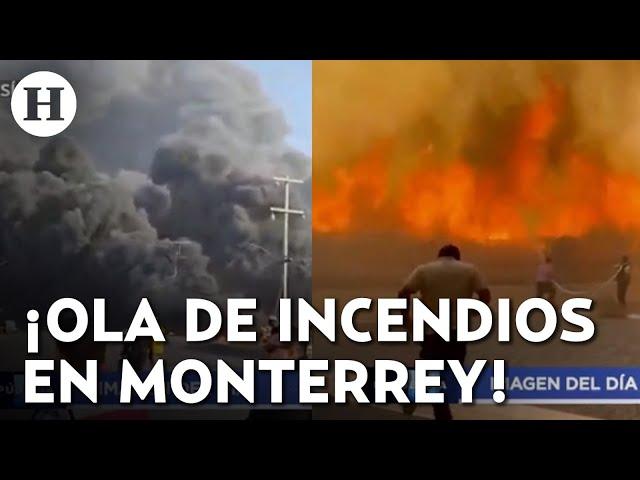 ¡Impactantes imágenes! Reportan incendios simultáneos en la zona metropolitana de Monterrey