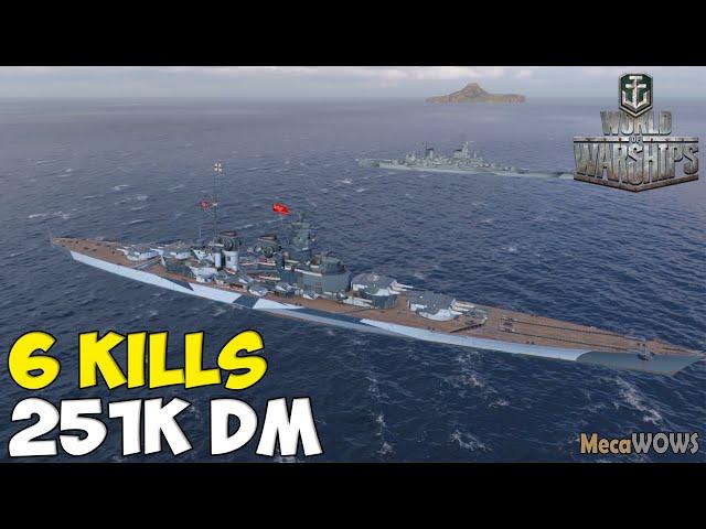 World of WarShips | Großer Kurfürst | 6 KILLS | 251K Damage - Replay Gameplay 1080p 60 fps