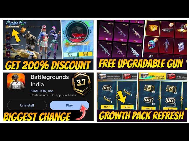 BIGGEST SALE! | 200% DISCOUNT IN MYTHIC FORGE | M416 FOOL NEW CRATE | GROWTH PACK | BGMI 3.7 UPDATE