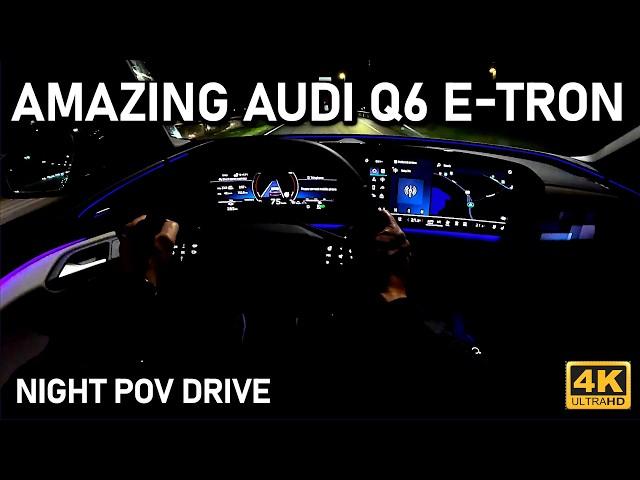 Amazing Audi Q6 e-tron Night POV Drive