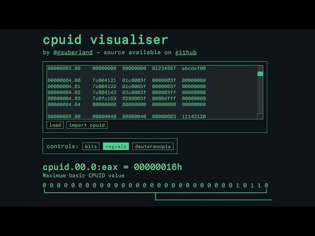 Working on CPUID Visualiser (2021-11-15)