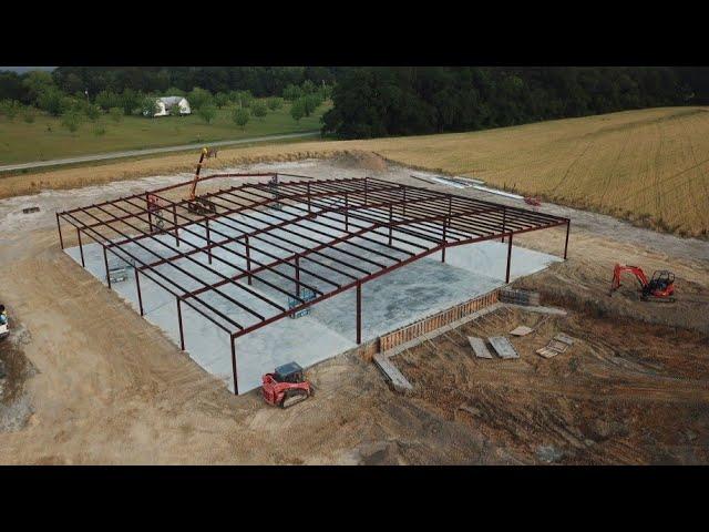 Building a pre-fab steel building frame