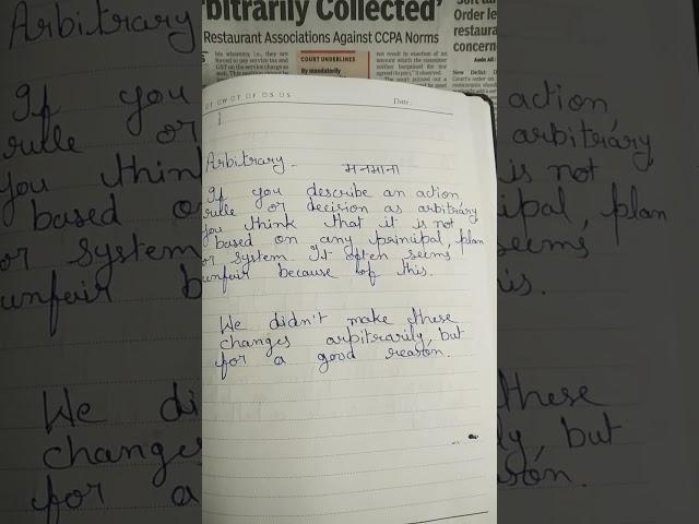 meaning of arbitrary #wordmeaning