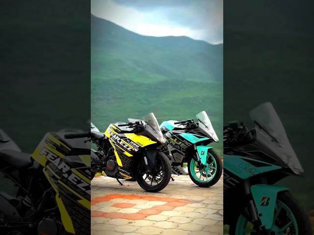 Ktm RC 390 Yellow Skyblue Modified #viral #shortsvideo #reaction #ktm #dukeboy #rider #duke #390