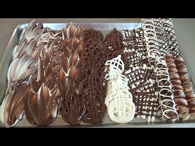 FILIGRANAS DE CHOCOLATE | Con estos chocolates adornos los pasteles | son muy fácil de hacer