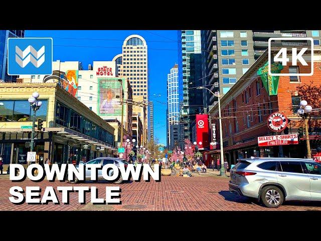 [4K] DOWNTOWN SEATTLE WASHINGTON USA - Pike Street to Pine Street 2024 Walking Tour Vlog & Guide