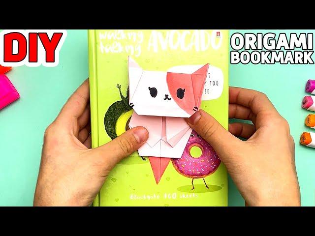 ORIGAMI How to make a Cute Cat Bookmark | Yulka Art DIY Origami