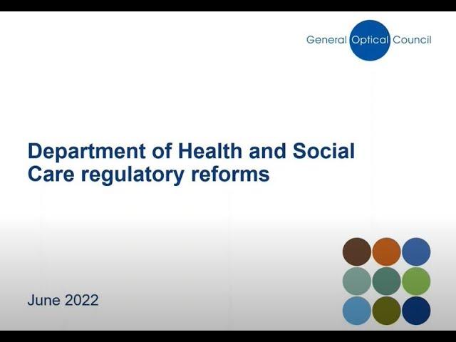 Department of Health and Social Care regulatory reforms