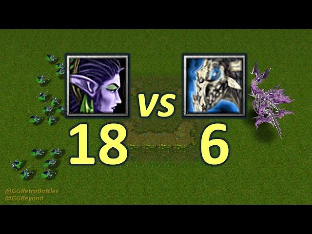 18 Archers vs 6 Frost Wyrms - WarCraft III Retro Battles