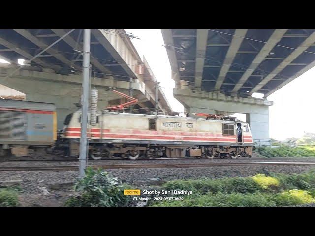 Back to Back Train Action Under a Bridge.