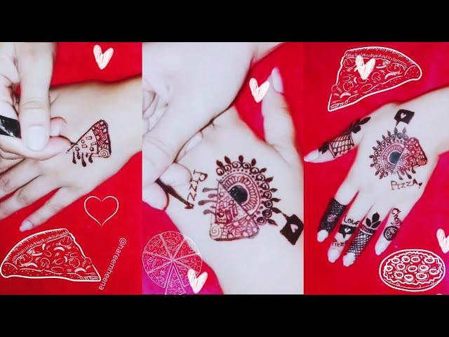 Pizza Lover Mehndi Design | Mixture of Pizza and Traditional Mehndi Design | Hareem Heena