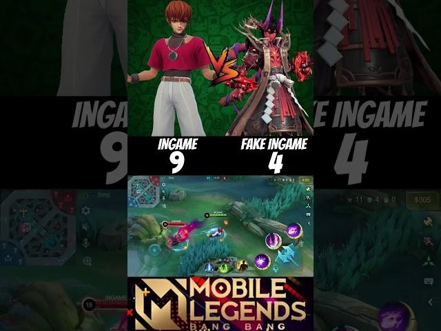 Ingame vs Fake ingame  (1v1) Fake vs Real Game 2 #ingame #dyrroth #mlbb #shorts